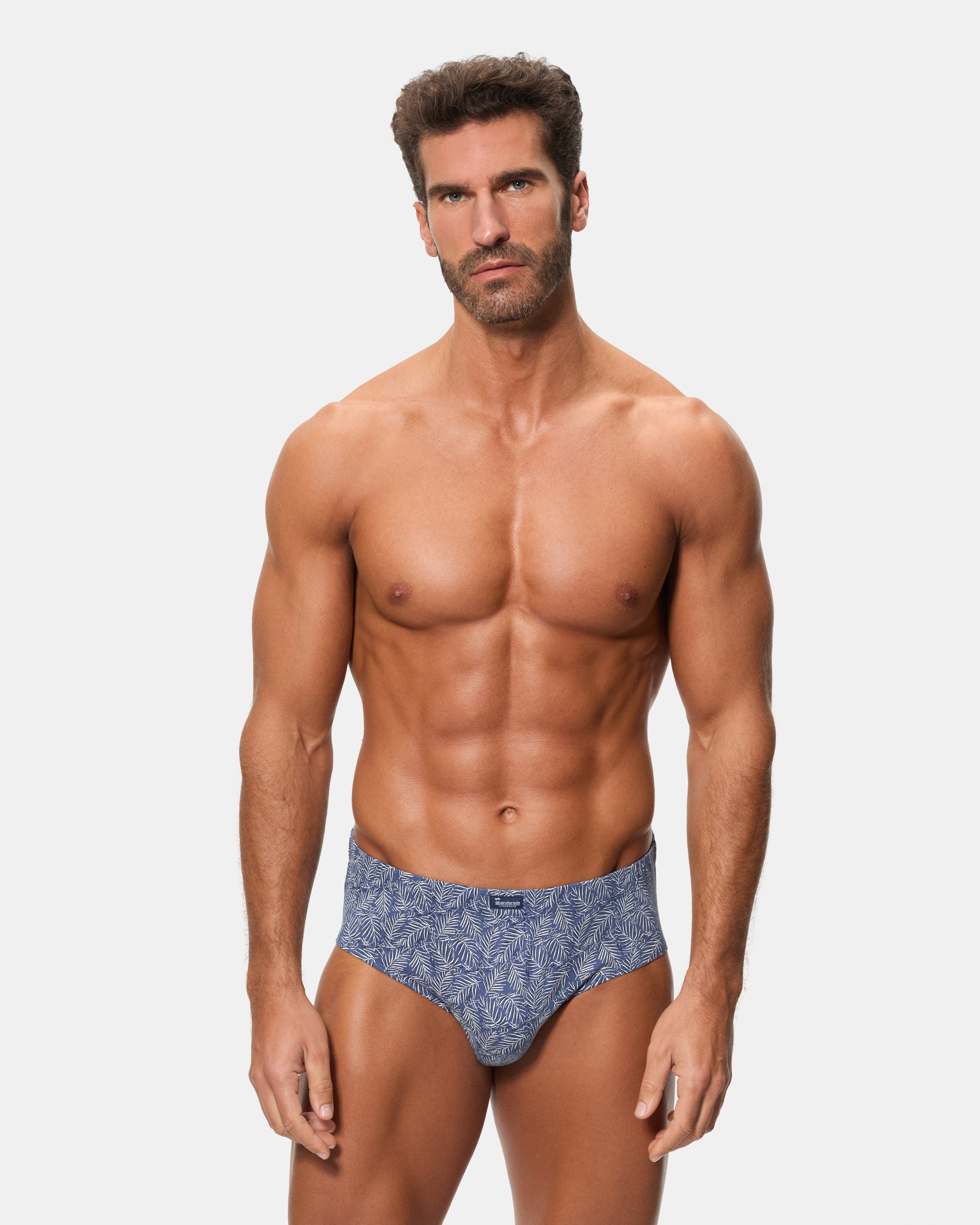 Abanderado Pack 3 Slips Semicortos Algodón 100% Estampados azul palma y puntos hombre