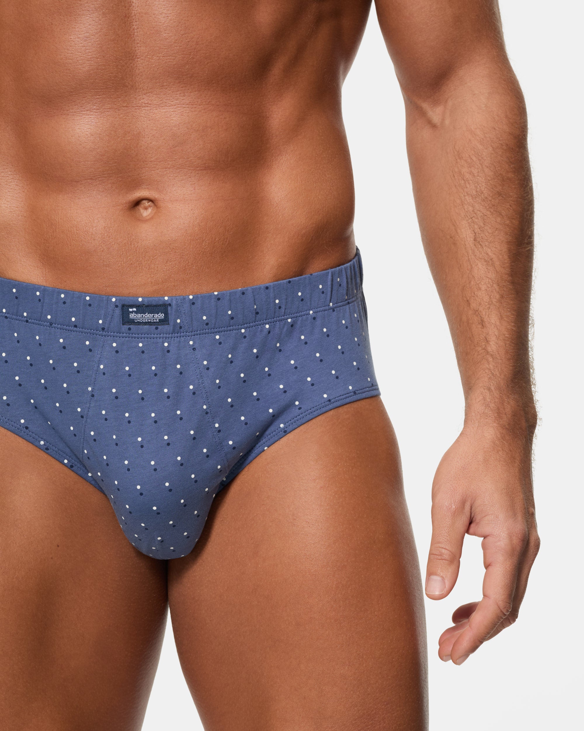 Abanderado Pack 3 Slips Semicortos Algodón 100% Estampados azul palma y puntos hombre