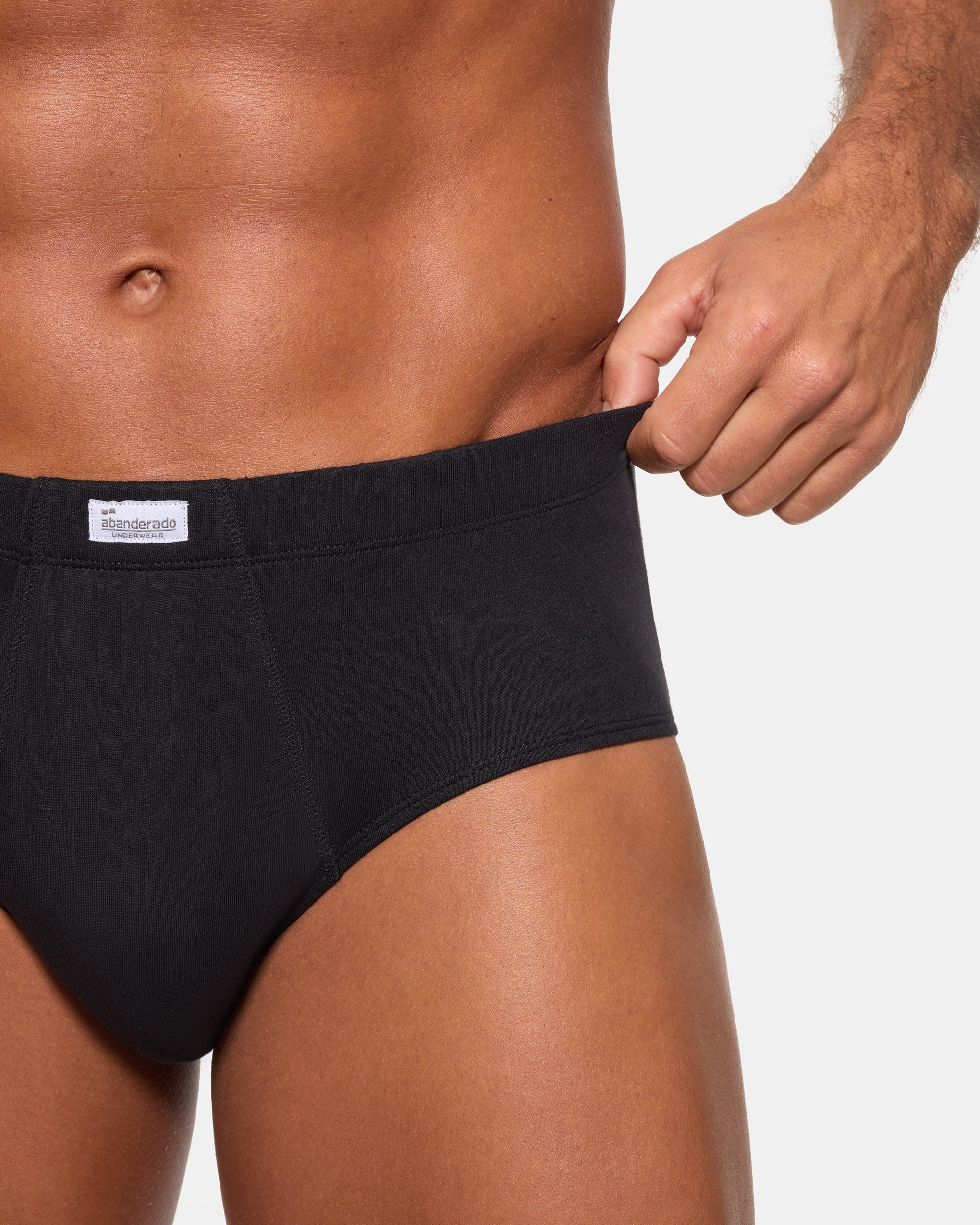 Abanderado Pack 4 Slip Abierto Algodón 100% negro hombre
