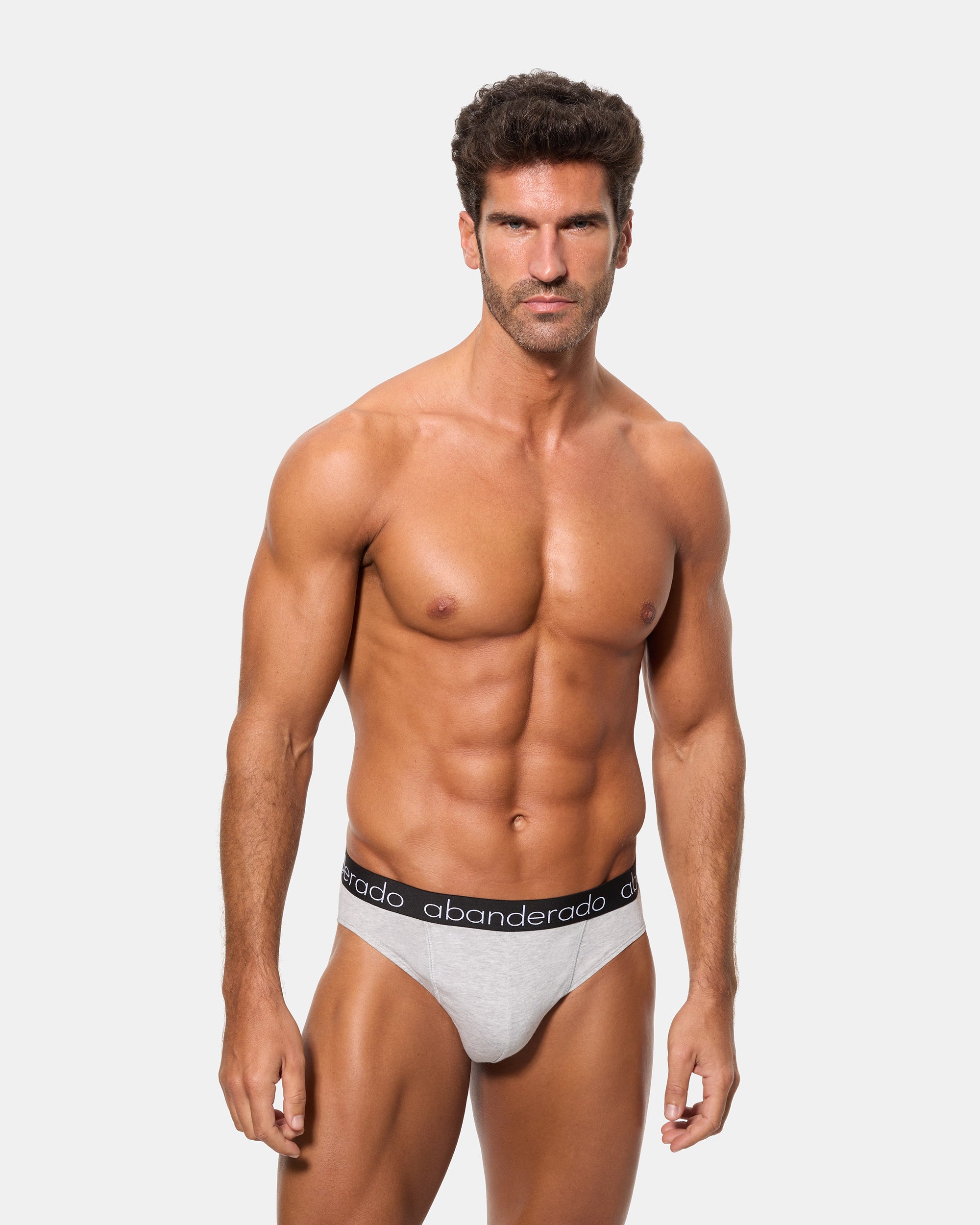 Abanderado Pack 2 Slips Algodón Elástico cinturilla goma blanco y gris vigoré hombre