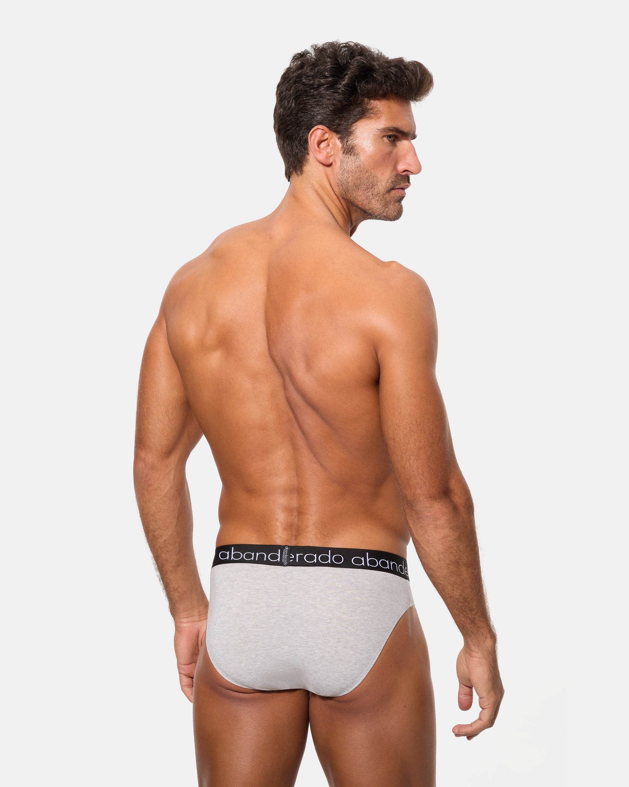 Abanderado Pack 2 Slips Algodón Elástico cinturilla goma blanco y gris vigoré hombre