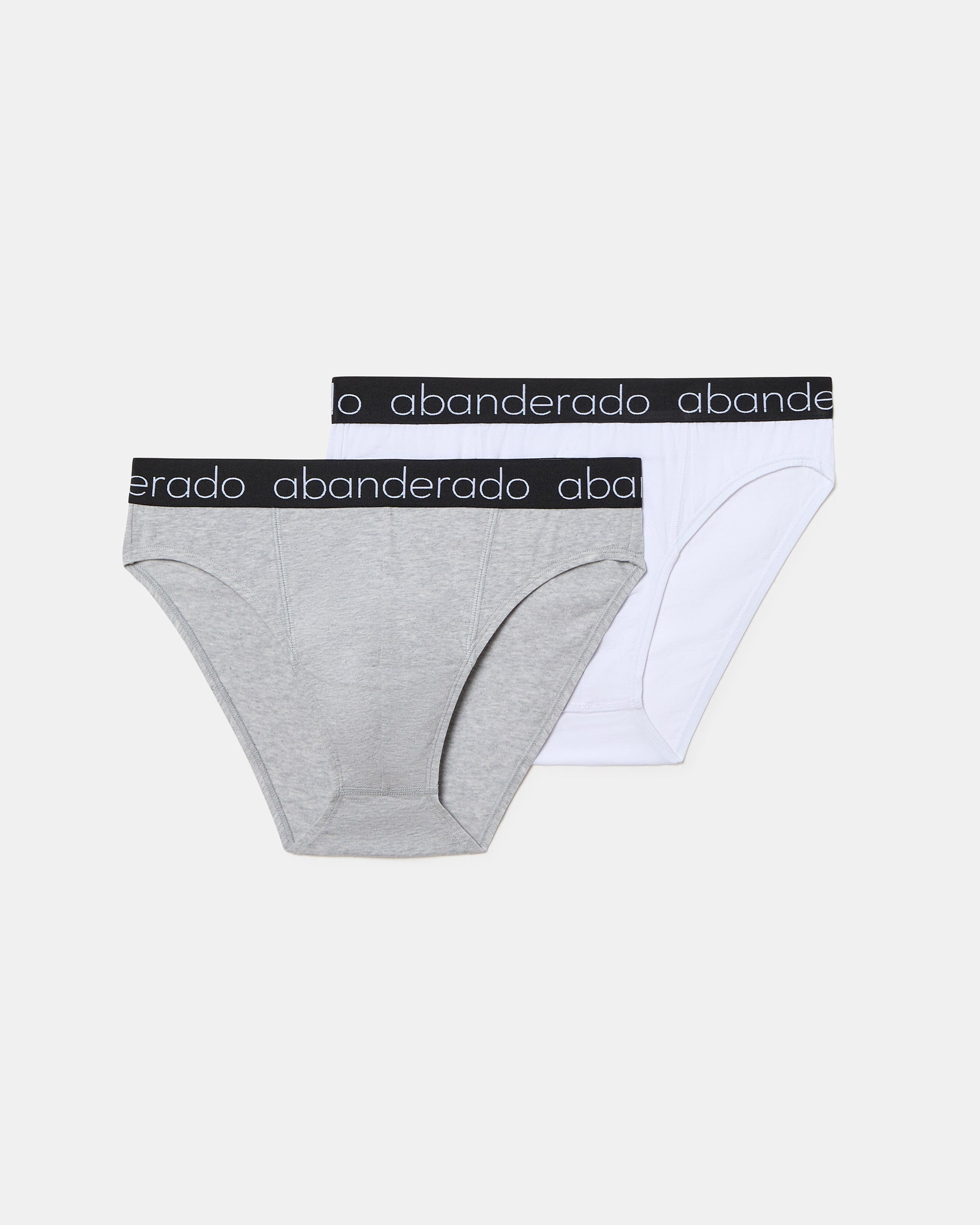 Abanderado Pack 2 Slips Algodón Elástico cinturilla goma blanco y gris vigoré hombre