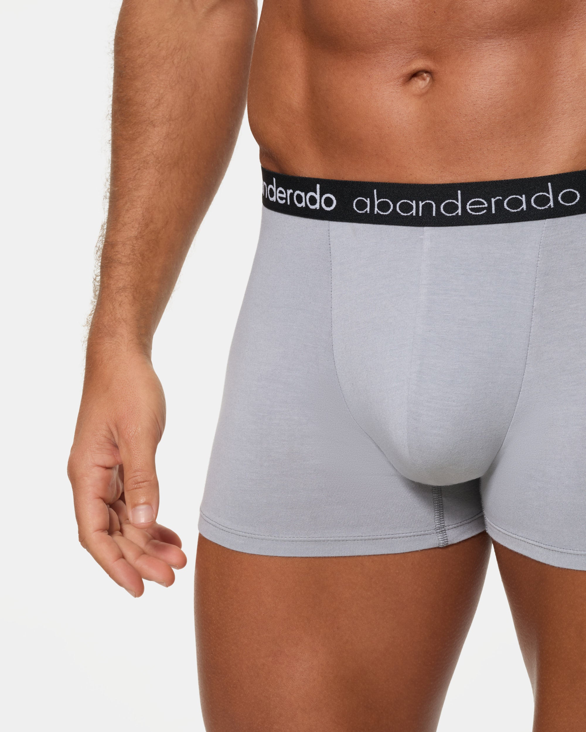 Abanderado Pack 2 Bóxers Algodón Elástico cinturilla goma azul gris y negro hombre