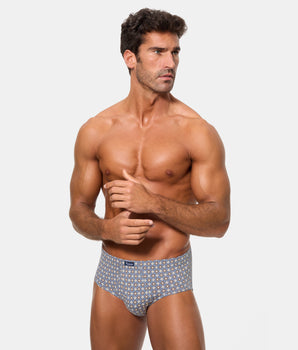 Pack 3 Slips Abiertos Algodón 100% Estampados azul poseidón hombre