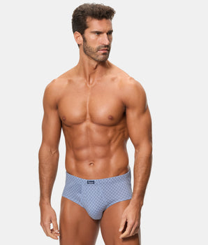 Pack 3 Slips Abiertos Algodón 100% Estampados gris geo claro hombre
