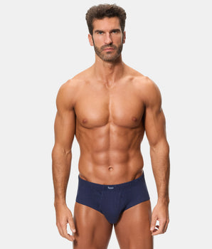 Pack 3 Slips Abiertos Algodón 100% Estampados granate y azul rayas hombre