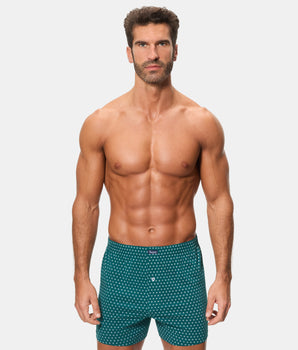 Pack 2 Bóxers Abiertos Algodón 100% Estampados cuadros verdes hombre