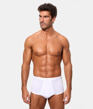Braslip Abierto Corte Alto Clásico Algodón 100% blanco hombre