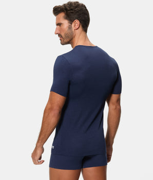 Camiseta Térmica Manga Corta Cuello Redondo Termaltech azul medianoche hombre