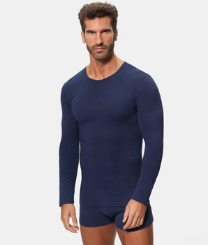 Camiseta Térmica Manga Larga Cuello Redondo Termaltech azul medianoche hombre