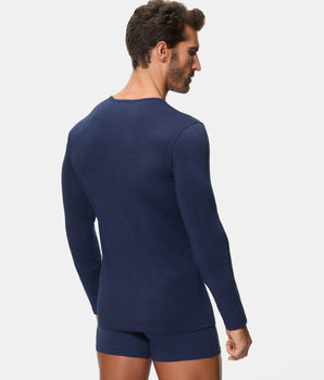 Camiseta Térmica Manga Larga Cuello Redondo Termaltech azul medianoche hombre