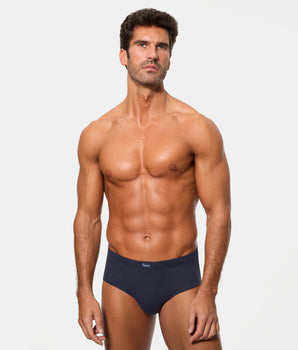 Pack 4 Slip Semicorto Algodón 100% azul marino hombre