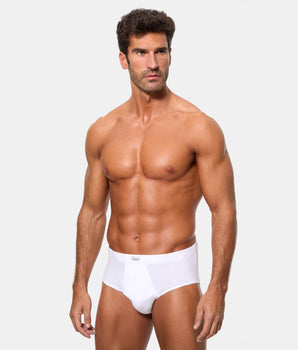 Pack 4 Slip Abierto Algodón 100% blanco hombre