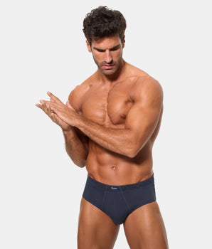 Slip Abierto Algodón 100% azul marino hombre