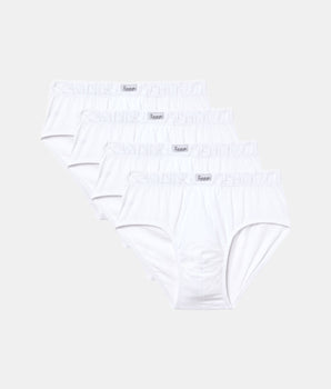 Pack 4 Slip Abierto Algodón 100% blanco hombre