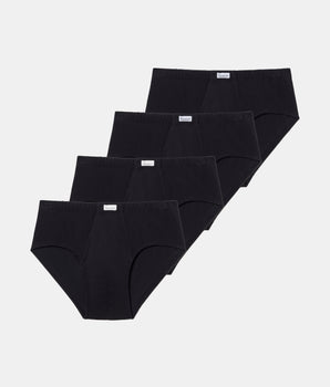 Pack 4 Slip Abierto Algodón 100% negro hombre