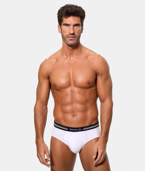 Slip Cerrado Técnico Cintura Extra Suave Algodón Elástico blanco hombre