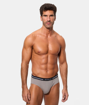 Slip Cerrado Técnico Cintura Extra Suave Algodón Elástico gris oscuro hombre