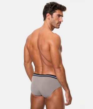 Slip Cerrado Técnico Cintura Extra Suave Algodón Elástico gris oscuro hombre