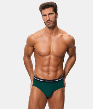 Slip Cerrado Técnico Cintura Extra Suave Algodón Elástico verde oscuro hombre