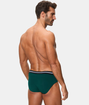 Slip Cerrado Técnico Cintura Extra Suave Algodón Elástico verde oscuro hombre