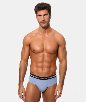 Slip Cerrado Técnico Cintura Extra Suave Algodón Elástico azul claro hombre