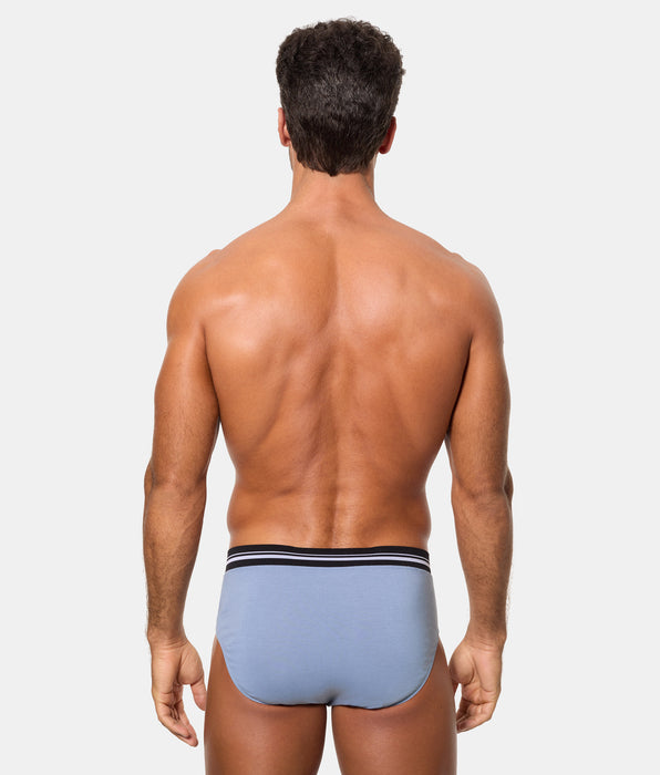 Abanderado Slip Cerrado Técnico Cintura Extra Suave Algodón Elástico azul claro hombre
