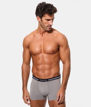 Bóxer Cerrado Técnico Cintura Extra Suave Algodón Elástico gris oscuro hombre