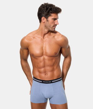 Bóxer Cerrado Técnico Cintura Extra Suave Algodón Elástico azul claro hombre