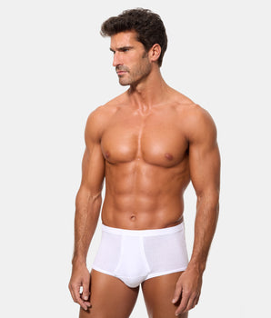 Braslip Abierto Clásico Canalé Algodón 50% Poliester 50% blanco hombre