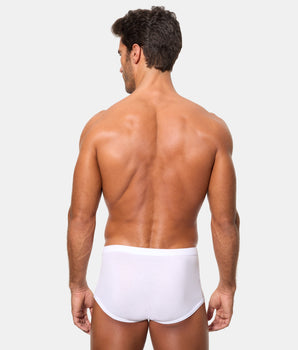 Braslip Abierto Clásico Canalé Algodón 50% Poliester 50% blanco hombre