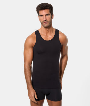 Camiseta de Tirantes Tecnología Termorreguladora Regul'activ Algodón Elástico negra hombre