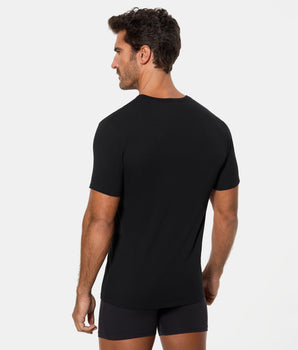 Camiseta de Manga Corta Cuello Redondo Tecnología Termorreguladora Regul'activ Algodón Elástico negra hombre