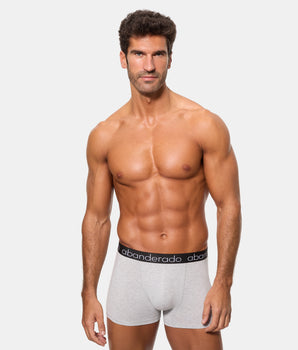 Pack 2 Bóxers Algodón Elástico cinturilla goma blanco y gris vigoré hombre