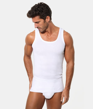 Pack 4 Camisetas de Tirantes Clásico Algodón 100% blanca hombre