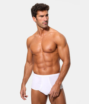 Pack 2 Braslips Abiertos 100% Algodón Clásico Canalé blanco hombre
