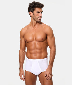 Pack 2 Braslips Abiertos 100% Algodón Clásico Canalé blanco hombre