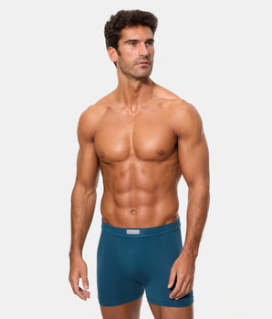 Pack 2 Bóxers Cerrados 100% Algodón Multipack Estilo azul y gris estampado geométrico hombre