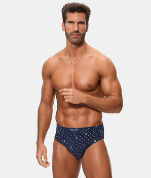 Pack 2 Slips Abiertos 100% Algodón Multipack Estilo azul y estampado granate logo hombre