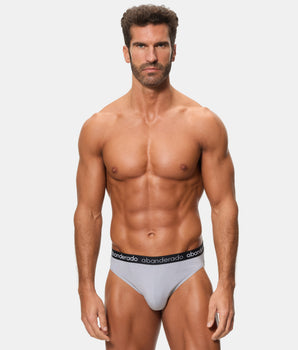 Pack 2 Slips Algodón Elástico cinturilla goma azul gris y negro hombre