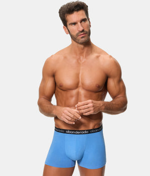 Pack 2 Bóxers Algodón Elástico cinturilla goma azul grisáceo y azul hombre