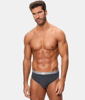 Pack 2 Slips Cerrados Ultra Resist Algodón gris y azul hombre